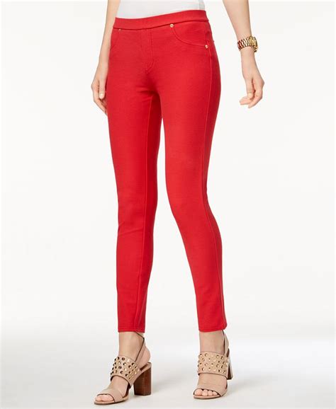 michael michael kors stretch knit twill leggings red|Michael Michael Kors Stretch Twill Leggings, Regular & Petite .